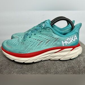 HOKA ONE ONE Clifton 8 Women’s Size 7.5 B Aquarelle/Eggshell Blue Running Shoes